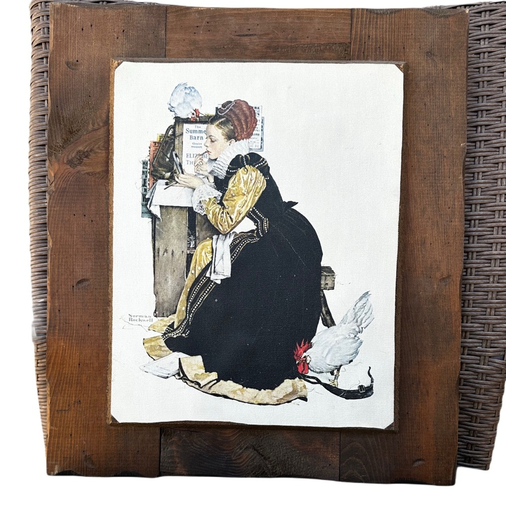 Norman Rockwell 70’s real Barnwood frame by Mark Bennett, Inc. Black Gold 18x16”